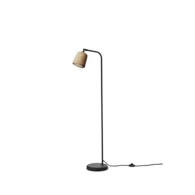 Image of New Works floor lamp Material, wood coloured, oak, height 125 cm