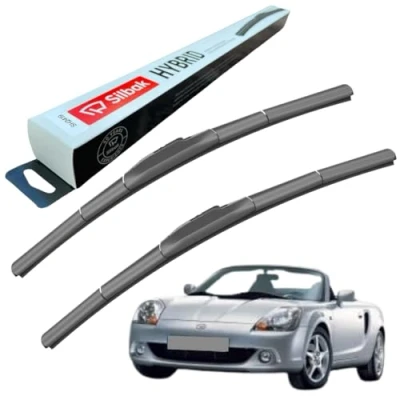 Image of SIlbak WIndscreen WIpers, fIts for TOYOTA MR2 CABRIO (12/1999 05/2006) WIper Blades, 500mm/480mm, Front Blades Set AccessorIes,