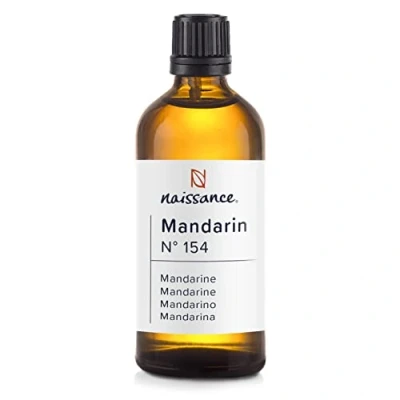 Image of Naissance Cold Pressed Organic Mandarin (Citrus Nobilis) Essential Oil (No. 154) 100ml Pure, Natural &amp; Undiluted for Aromatherapy, Massage Blend, Humidifiers Diffusers