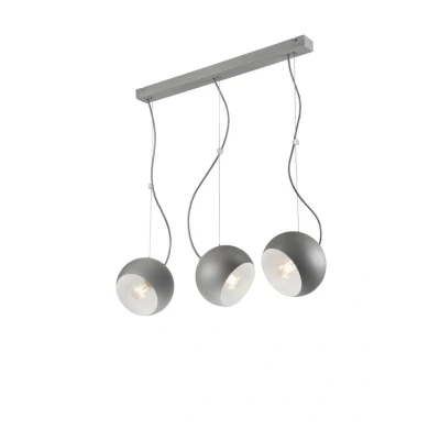 Image of Inez Bar Pendant Ceiling Light Silver, 3x E27