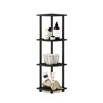 Image of Furinno 4 Tier Corner Shelf, Espresso/Black, One size