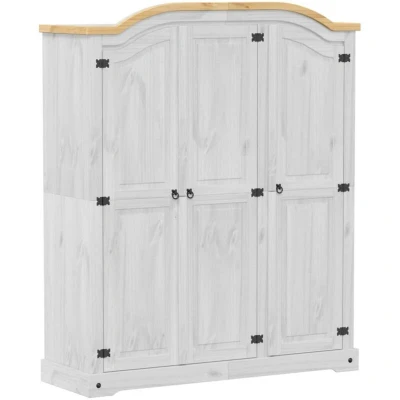 Image of vidaXL Wardrobe Corona White 151.5x52x186 cm Solid Wood Pine