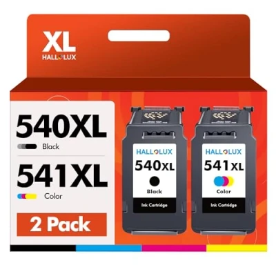Image of PG 540XL CL 541XL High Yield Ink Cartridges Black and Tri Colour Combo Pack HALLOLUX Replacement for Canon Compatible Pixma MX475 MX525 MG3650 MG3600 MG3250 MG2150 MG3100 MG3550 MG4100