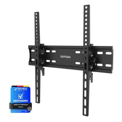 Image of GRIFEMA TV Wall Bracket, Tilt Mount for 26 to 65 Inches Flat &amp; Curved TVs or Monitors, Universal Bracket Max VESA 400x400mm Weight Capacity up 50kg, Black,GB1004 2