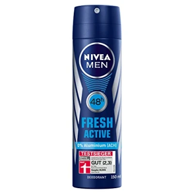 Image of Nivea Men Deodorant Spray for Men, Protection Aluminium Free, 6 Packs of 150 ml Fresh Active