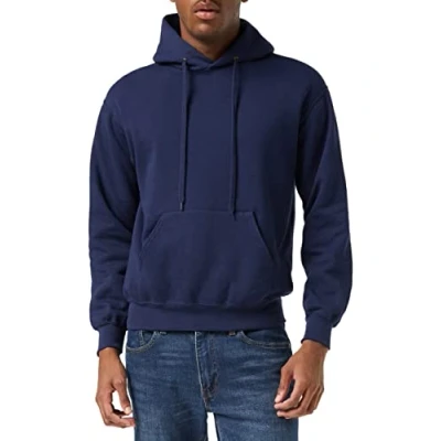 Image of Fruit of the Loom Men&#039;s Classic Hooded Sweatshirt, Navy, Small
