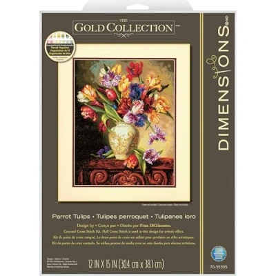 Image of Dimensions Parrot Tulips, Cotton