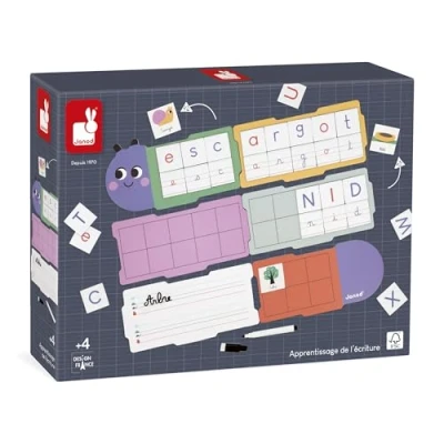 Image of Janod Learning to write Ideal for Kindergarten and Early Letters 6 Boards 78 Magnetic Educational toys children From 4 years J05092