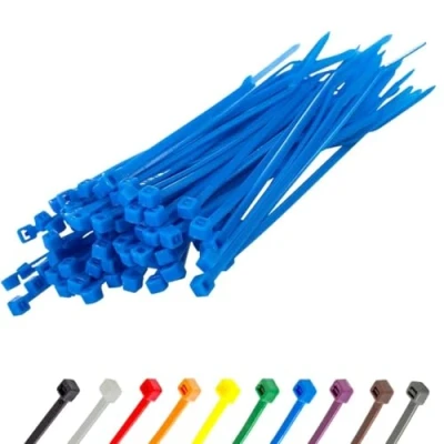 Image of Gocableties Small Blue Cable Ties, 100mm x 2.5mm, Pack of 100, 4 Premium Nylon Zip Plastic Tie Wraps, Secure Self Locking Mechanism, for Home, Garden, Office and DIY