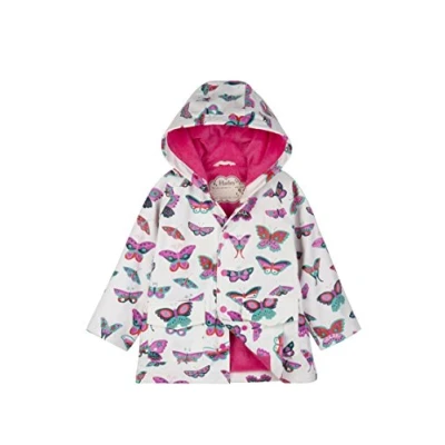 Image of Hatley Girl&#039;s Printed Raincoat, White(Groovy Butterflies), 10 Years