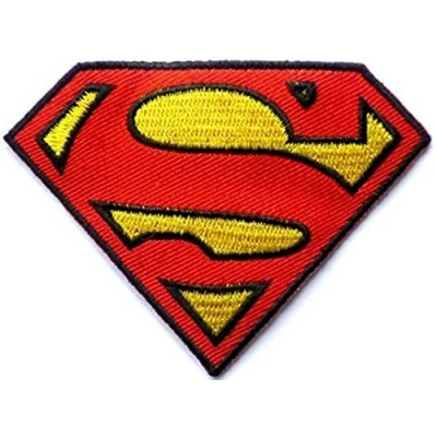 Image of D.C Superman Superhero Iron on Sew Badge Fancy Dress Patch by Fat catz copy