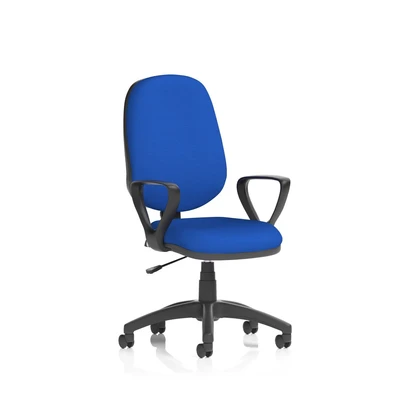 Image of Eclipse Plus I Lever Task Operator Chair Bespoke with Loop Arms In Stevia Blue