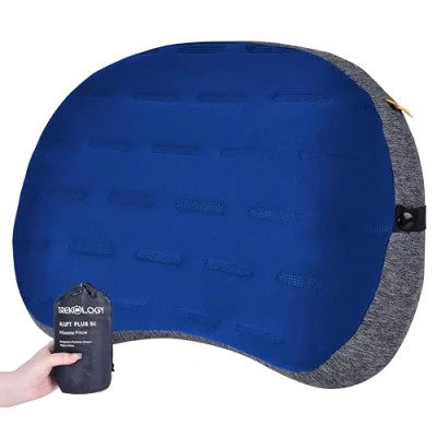 Image of TREKOLOGY Camping Pillow Premium Inflatable for Camping, Beach, and Travel Ultimate Comfort Adults ALUFT PLUS