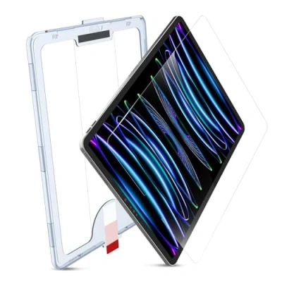 Image of MOBDIK Tempered Glass Screen Protector Compatible with iPad Pro 12.9 Inch (2022 &amp; 2021 2020 2018) Ultra Clear, Anti Scratch, Case Friendly, EZ Kit 1 Pack