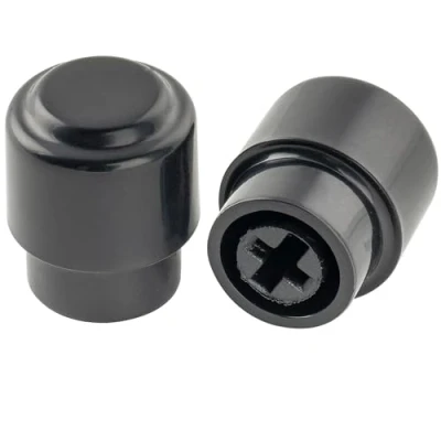 Image of Musiclily Ultra Universal Vintage Style Guitar 3 Way Barrel Switch Tips Pickup Selector Lever Knobs for Fender Squier Tele Electric Guitar, Black (Set of 2)