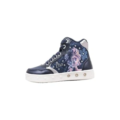 Image of Geox Girl&#039;s J Skylin Girl Sneakers, Navy Platinum, 11.5 UK
