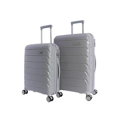 Image of DON ALGODON Cabin Travel Suitcases Suitcase 55x40x20 Heavy Duty Trolley Luggage for Aircraft with 4 360º Wheels and Lock, Grey, Set Cabina + Mediana,