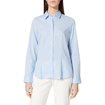 Image of Seidensticker women&#039;s blouse city shirt regular fit long sleeve plain 100% cotton