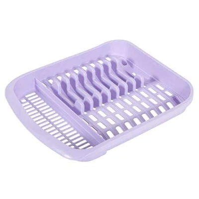 Image of Addis Lavender Plastic Dish Drying Drainer Plate Rack for 8 Plates