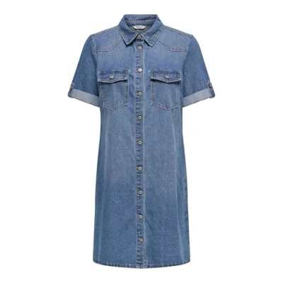 Image of ONLY Onllisa Dress denim dress, Women&#039;s, Size: XS, Medium blue