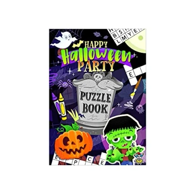 Image of Henbrandt 10x Mini Halloween Puzzle Books for Children A6 Activity Book Word Colouring Fun Trick or Treat Party Bag Fillers Loot Lucky Dip Favours Boys and Girls