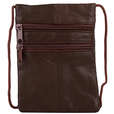 Image of Womens Soft Nappa Leather Small Cross Body/Shoulder Bag Dark Brown