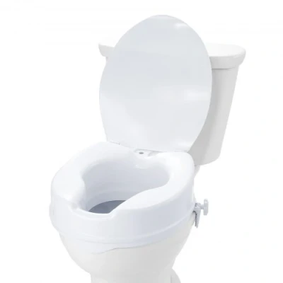 Image of VEVOR Raised Toilet Seat, 4&quot; Height Raised, 300 lbs Weight Capacity, Universal Seat Riser, Screw Rod Locking, with for Elderly, Handicap, Patient, Pregnant, Medical