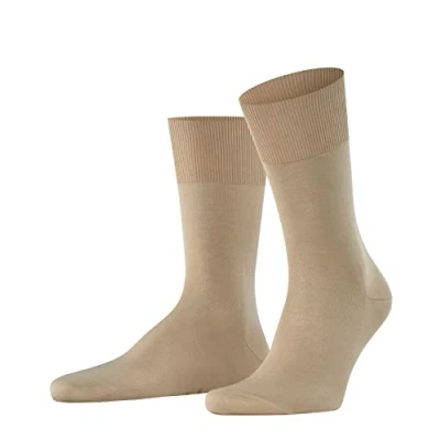 Image of FALKE Men&#039;s Firenze M SO Cotton Plain 1 Pair Socks, Beige (Sand 4320), 8.5 9.5