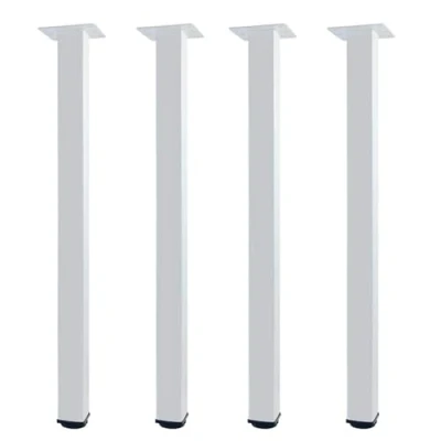 Image of QLLY 70cm/27.5 inch Adjustable Metal Desk Legs, Square Office Table Furniture Leg, Set of 4 (70 cm, White)