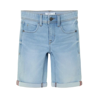 Image of Name it Silas SLIM denim shorts for kids, Size: 16y, Light blue