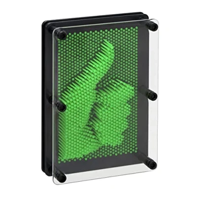 Image of Relaxdays Picture Pinart Retro Play Children 13 x 18 cm 3D Print Sculptures Nail Board Pinpressions Green, 70% 30% Plastic
