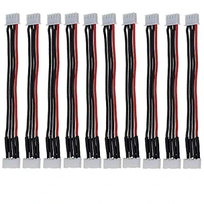 Image of Yiqigou 10 Pcs 5.9in JST XH 2S 3S 4S 5S 6S Lipo Balance Wire Extension Cable Lead Connector Adapter Plug with 15cm 22AWG Silicone (3S)