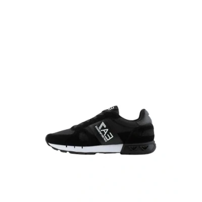 Image of EA7 Emporio Armani B&amp;W Legacy Unisex Trainers, Size: 8, Black/white Imitation leather/ textile