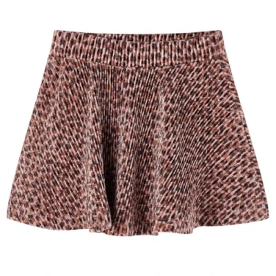 Image of vidaXL Kids&#039; Leopard Print Skirt in Old Pink, 100% Polyester, Comfortable Waistband, Flared Hemline, for Girls Aged 7 8 Years