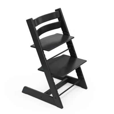 Image of Tripp Trapp Chair from Stokke, Black Adjustable, Convertible for Toddlers, Children &amp; Adults Convenient, Comfortable Ergonomic Classic Design