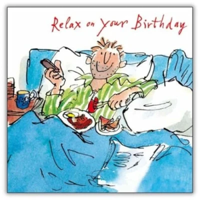 Image of Greeting Card Male Birthday Breakfast in Bed by Quentin Blake