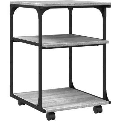 Image of vidaXL Printer Stand 3 Tier Grey Sonoma 43x48x64 cm Engineered Wood