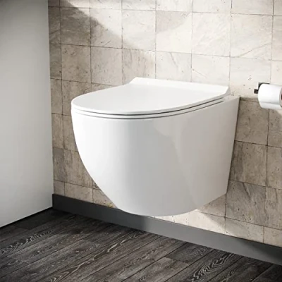 Image of Nes Home Declan Rimless Wall Hung Toilet Pan + Soft Close Seat