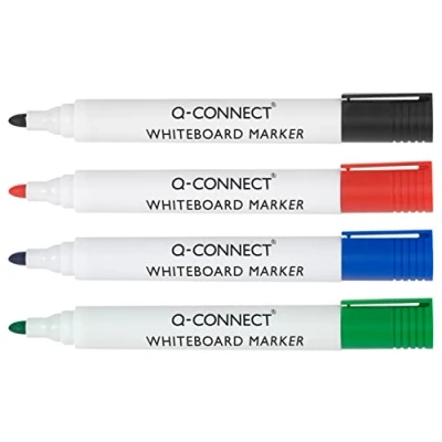 Image of Q Connect Drywipe Marker Pen Assorted (Pack of 10), black