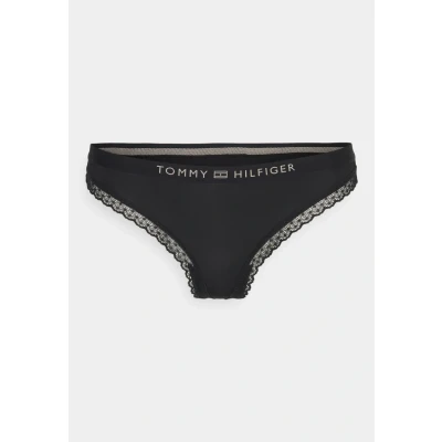 Image of Tommy Hilfiger Thong Thong, Women&#039;s, Size: Medium, Black