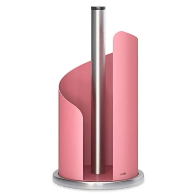Image of Stardis Kitchen Roll Holder Stainless Steel Matt Coated Diameter 15 cm Pink