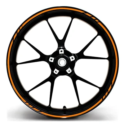 Image of Finest Folia 16 Piece Set of Wheel Rim Stickers in Grand Prix Design Complete Set, Suitable for , 17 18 and 19 Inch Motorcycle, Car Bicycle Rims