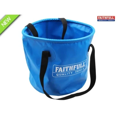 Image of Faithfull FAI12LBUCKET Waterproof Collapsible Bucket 12L, 240 x 250mm, Blue