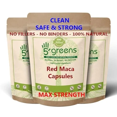 Image of Red Maca Root 6000mg Capsules Gelatinized (120 Capsule Pouch) 600mg 10:1 Extract