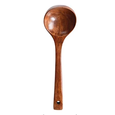 Image of Anawakia Wooden Large Spoon Long Soup Ladle Rice Scoop 24.5cm