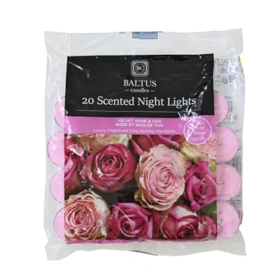 Image of Baltus 20pc Scented Tealights Night Candle Velvet Rose &amp; Oud 8hrs Burning Time