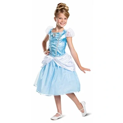 Image of Disney Official Deluxe Cinderella Costume Kids, Princess Dress Up for Kids Size M