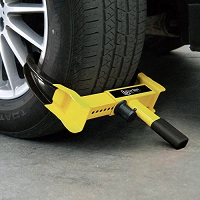 Image of URBAN UR920 Wheel Clamp Car Lock, More visible, 4 10in Adjustable, Scratch Protection, High Security Curved Universal Boot Anti Theft Lock Device for Vehicle Truck, Van, Golf Cart