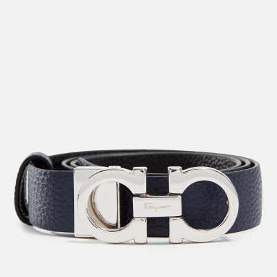 Image of Ferragamo Gancini Reversible Leather Belt 70cm