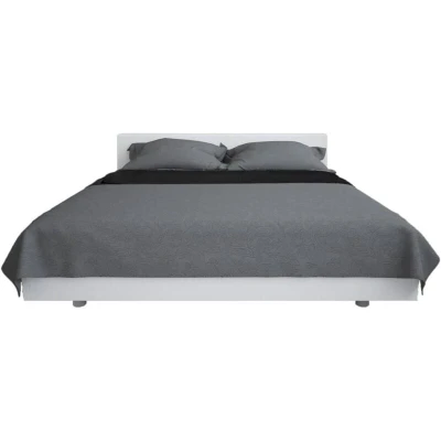 Image of vidaXL Double sided Quilted Bedspread 170x210 cm Grey and Black